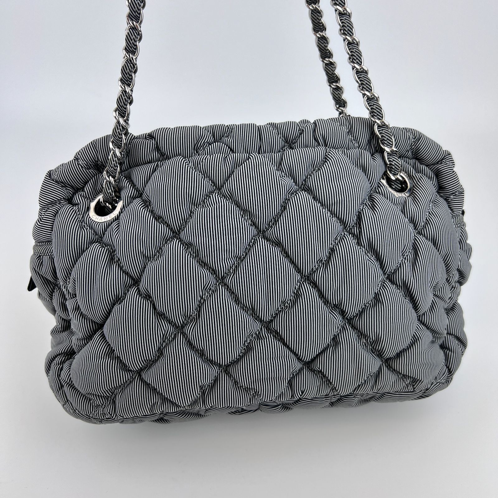 CHANELシャネル マトラッセ ショルダーバッグ バブルキルト ダークグレー 中古】CHANEL シャネル ココマーク マトラッセ バブルキルト