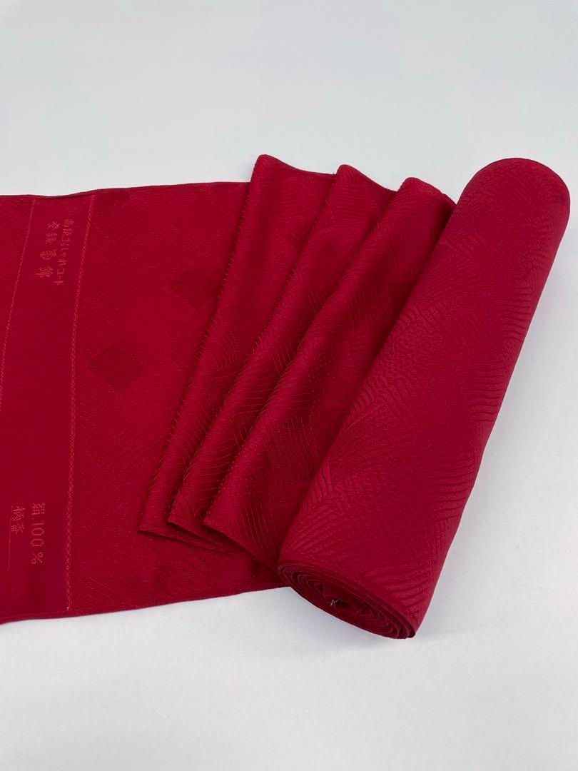 コート地 ふくれ織 紋意匠 朱・緋色 正絹 反物 - メルカリ