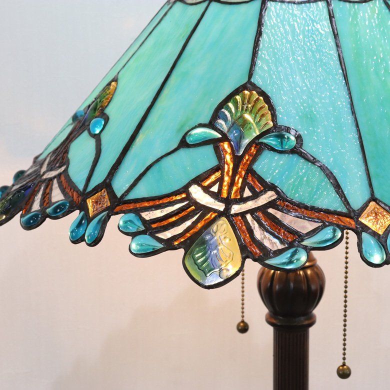 ステンドグラスランプ アクアビードロ 19インチ フロアスタンド ステンドグラスランプ アクアビードロ 19インチ フロアスタンド