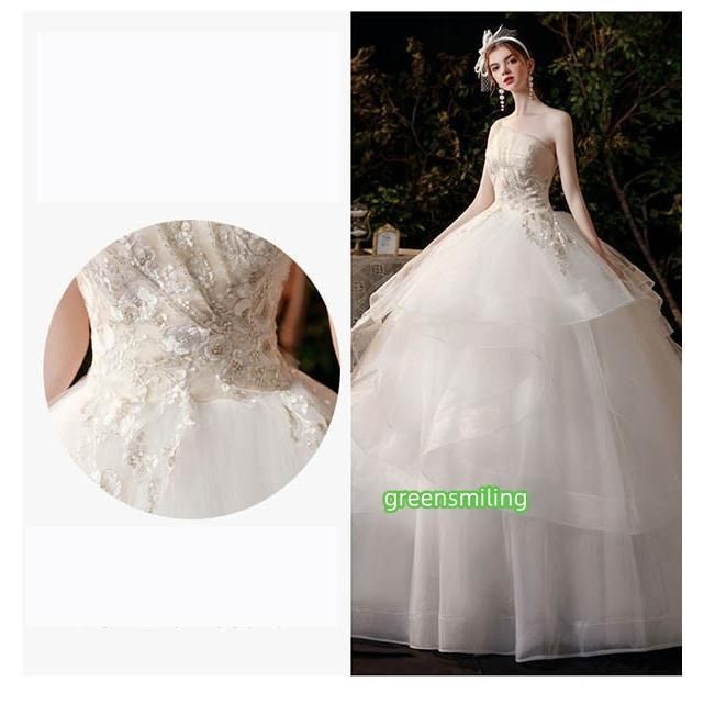 送料無料】ウェディングドレス ライトシャンパン色 ロングドレス