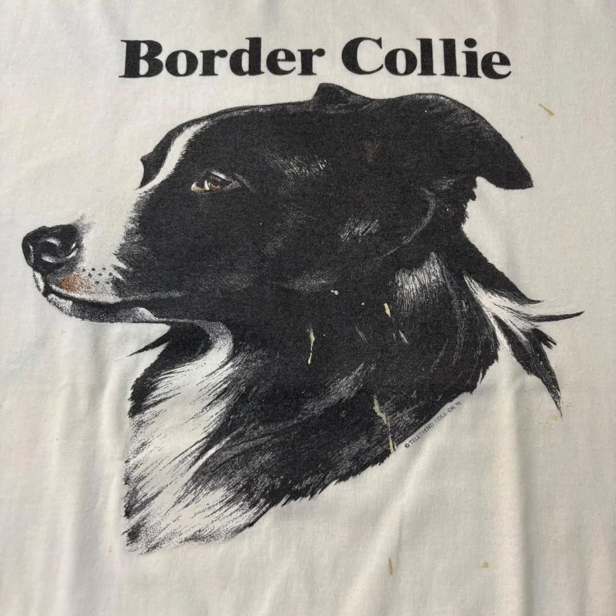 90s ボーダーコリー Tシャツ 犬T ドッグ アニマル 白 L 90s ボーダーコリー Tシャツ 犬T ドッグ アニマル 白 L - メルカリ