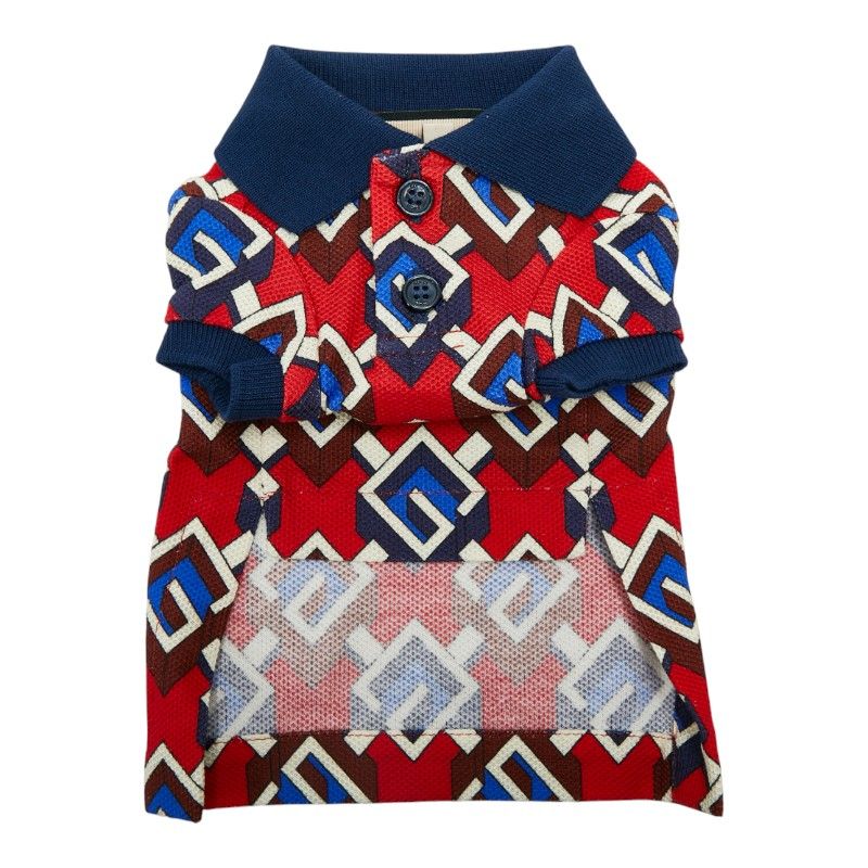 グッチ ドッグウェア ペット服 サイズ XXS 695744 レッド マルチカラー コットン レディース GUCCI 1-0237669