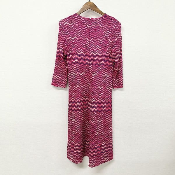 anc サイトウトヨコ 斉藤都世子 ワンピース ニット 長袖 ジップアップ フ ピンク系 レディース 967079