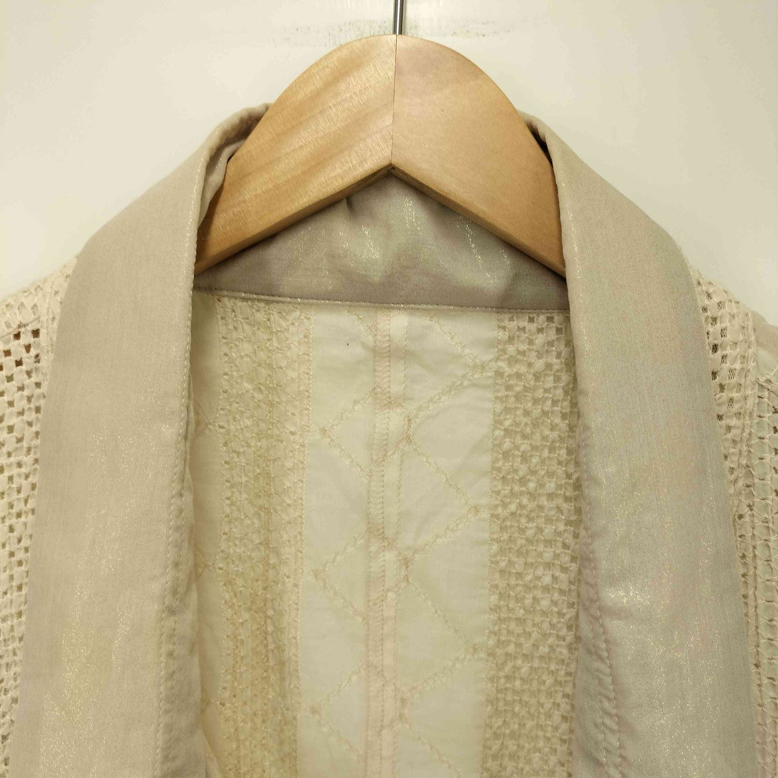 エイココンドウ Eiko Kondo 異素材 切り替え コットン ナイロン レース