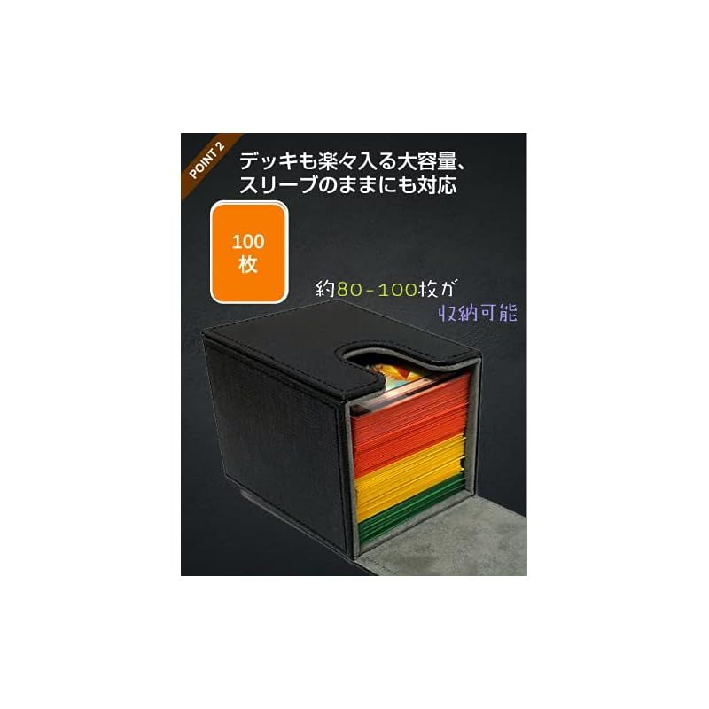 Venssu デッキケース トレカケース 縦入れ マグネット PU レザー