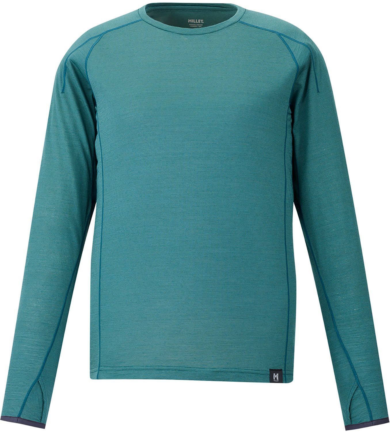 ミレー MILLET アウトドア UBIC WOOL CREW LS W ベースレイヤー ロングスリーブ 長袖 トレッキング 速乾 耐久性 保温 調湿 防臭性 ウール混紡素材 登山 ハイキング MIV03216 N4238 BOTTLE