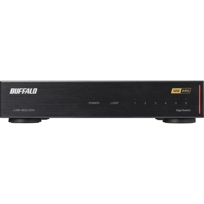 LXW-10G2/2G4』BUFFALO スイッチングハブ 6ポート（10GbE 2ポート 2.5  