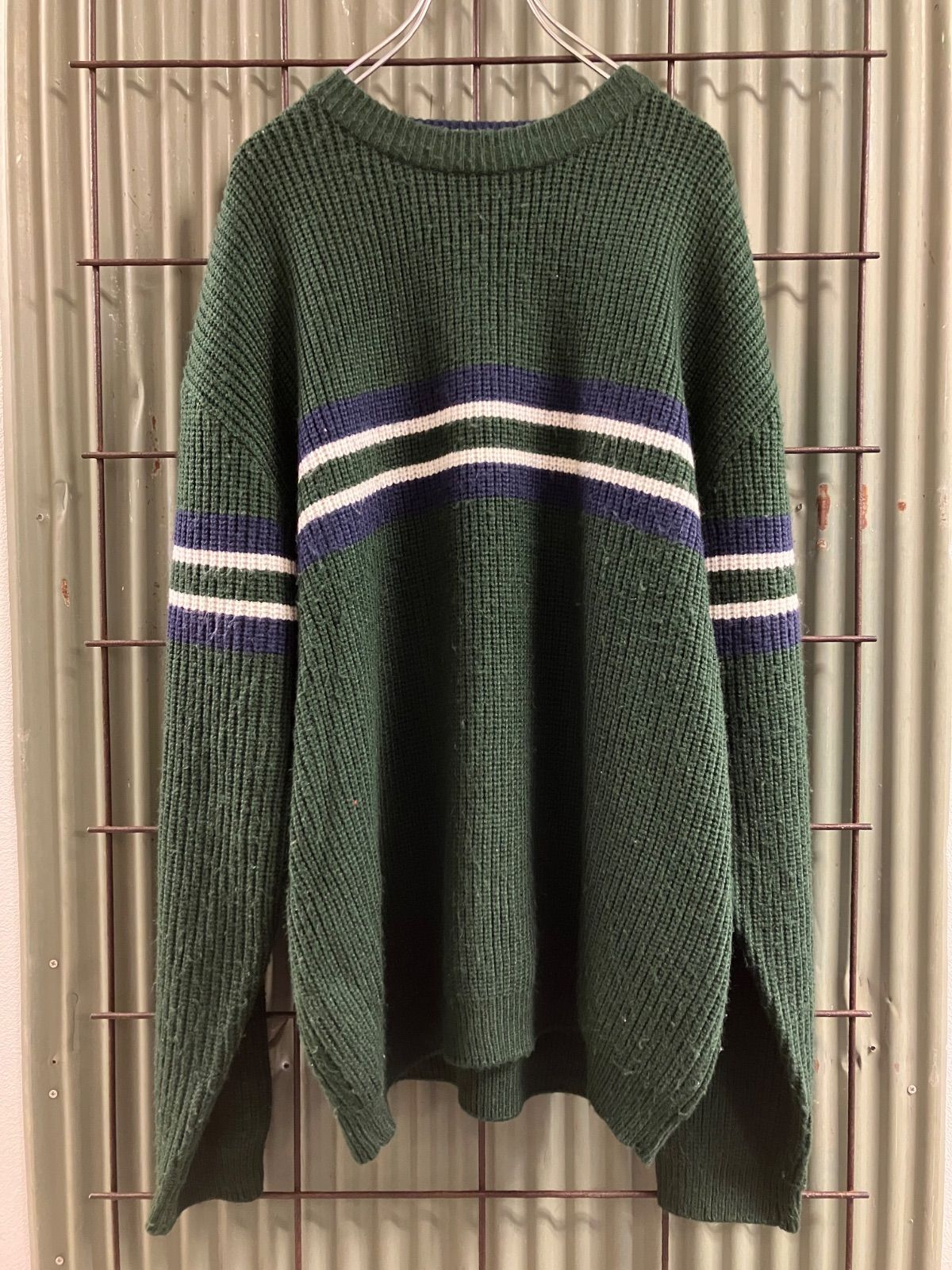 Old SUN RIVER Acrylic Knit Sweater　サンリバー　アクリルニット　セーター　ボーダーニット　ラインニット
