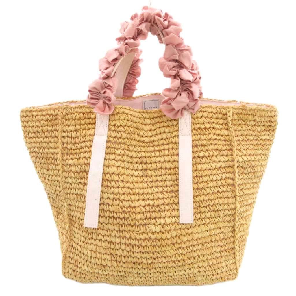 ラドロー　ラフィア ストロー かごバッグ フラワーハンドル　夏 ラドロー ラフィアバッグ カゴバッグ ラドロー ラフィア ストロー かご