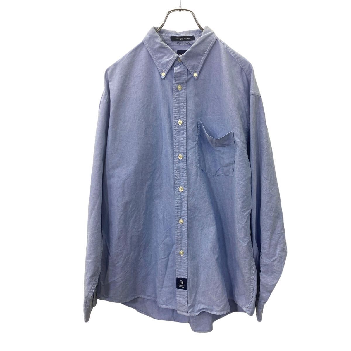 GAP 長袖 無地シャツ M サイズ ギャップ コットン ブルー ビッグオックスフォード 古着卸 アメリカ仕入 t2408-3710