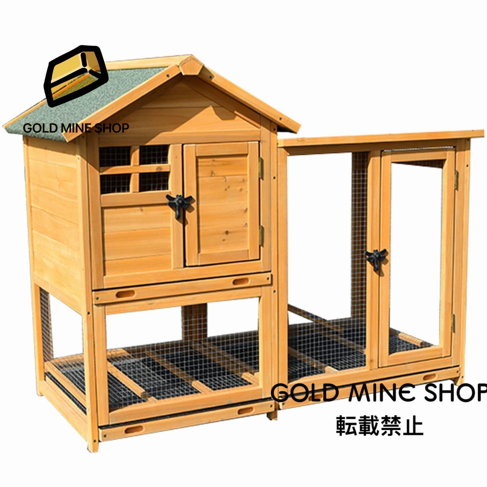 屋外木製鶏小屋耐候性大型 鶏かご 6羽の鶏用の大きな鶏小屋防雨 組み立て簡単複数のドア付き トレー付き ワイヤーメッシュ家庭用 飼育ケー