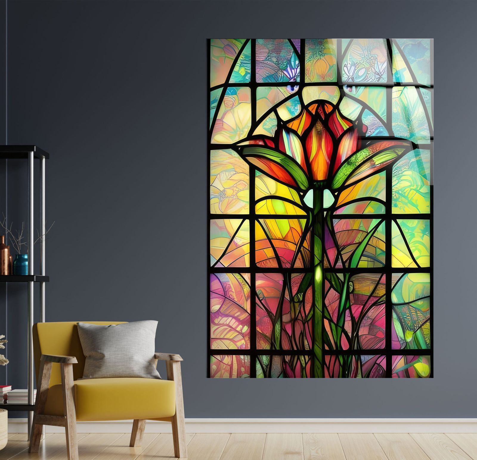 ガラスウォールアート ガラスアート素材：4mmの強化ガラス、ガラスの壁