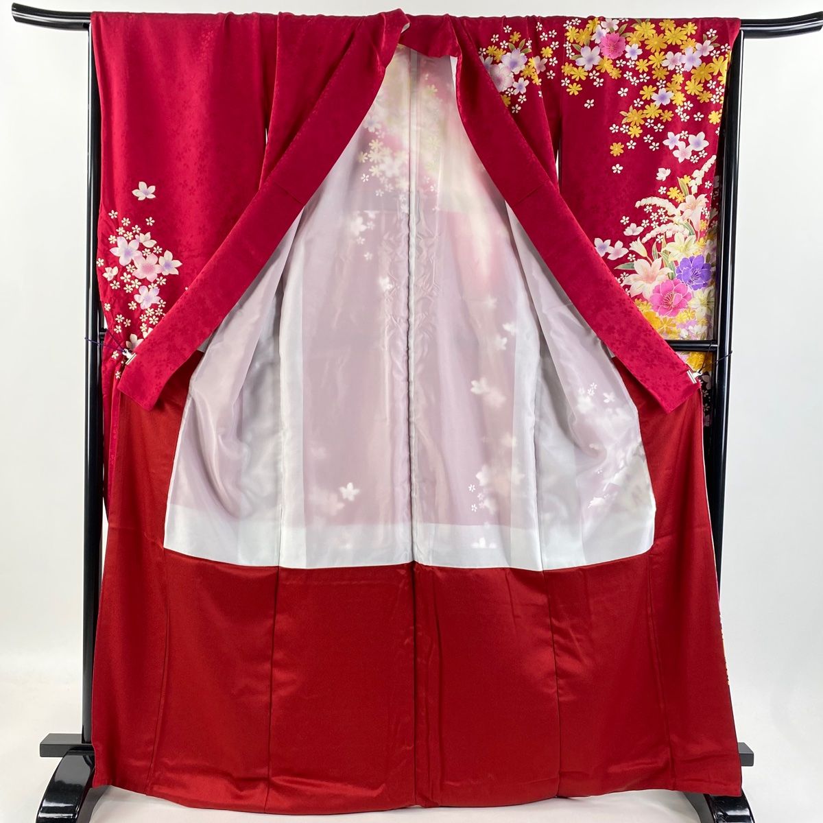 振袖/鼓草花金彩染め分け紫中古美品振袖set/身丈167.5裄丈66.5紫成人式 compass1693123477.jpg