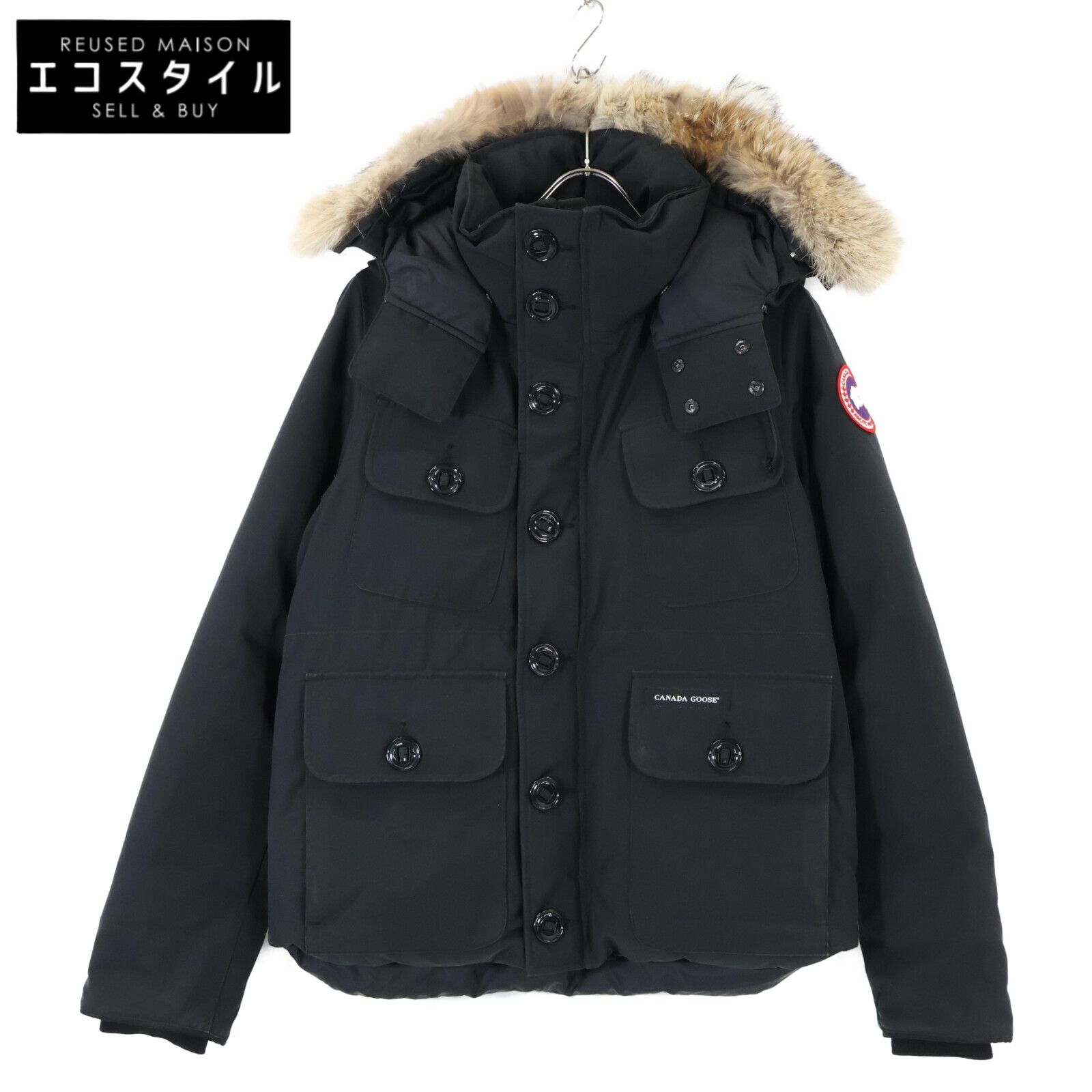 CANADA GOOSE カナダグース 2301JM ブラック RUSSELL PARKA ラッセルパーカ ファー付きダウンジャケット S