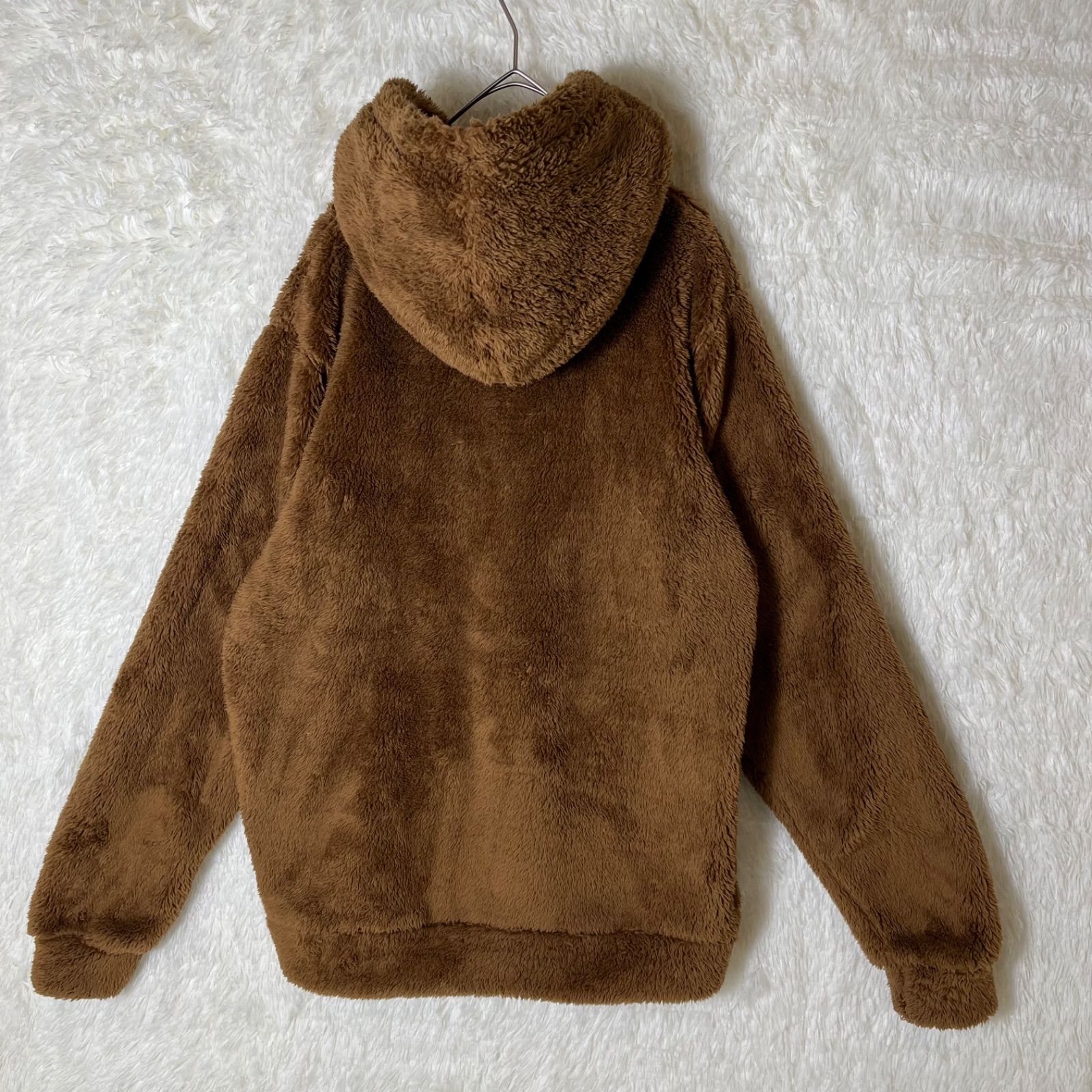 RVCA ルーカ ボアパーカー 刺繍ロゴ モコモコ ブラウン 大きめ(Mサイズ 