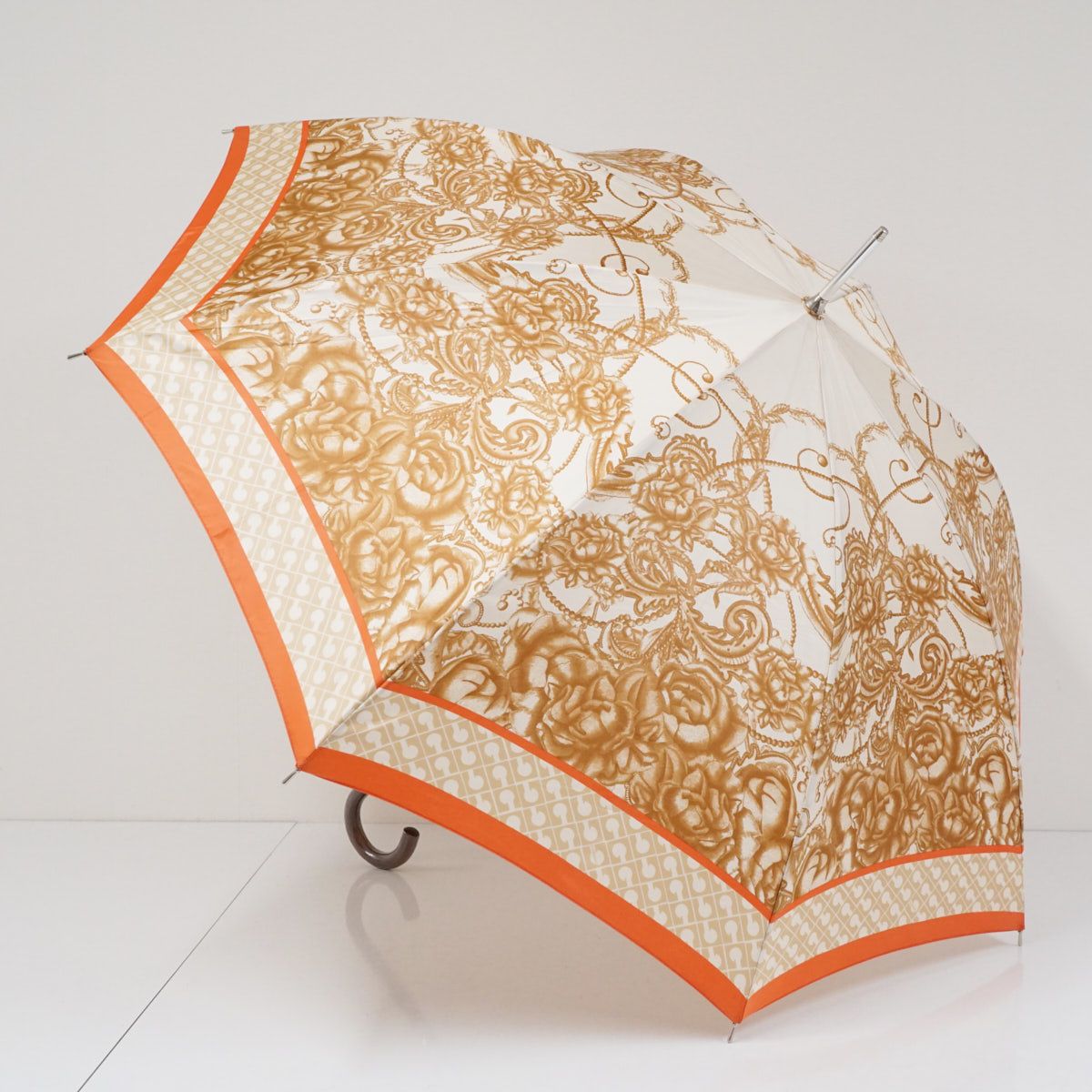 耐風傘 GHERARDINI ゲラルディーニ USED美品 ローズ ベージュ