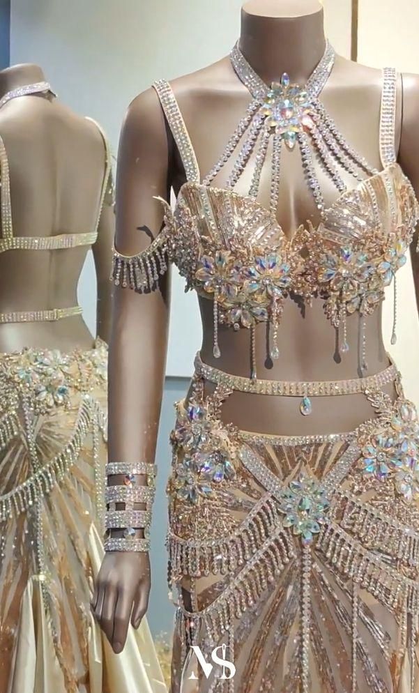 ベリーダンス衣装 ブラスカートアクセサリー付 豪華 オーダーメイド