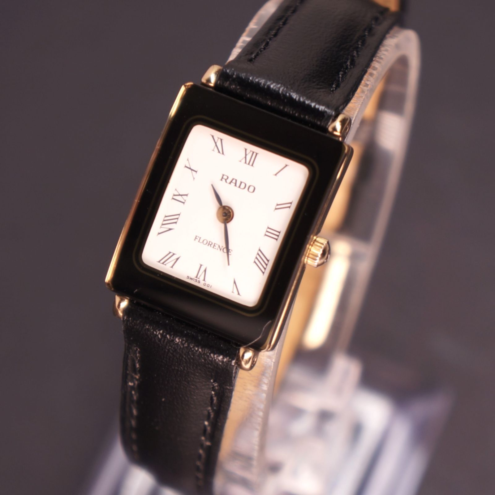 稼働品】RADO フローレンス 白文字盤 アンティーク新品ベルト 電池交換  