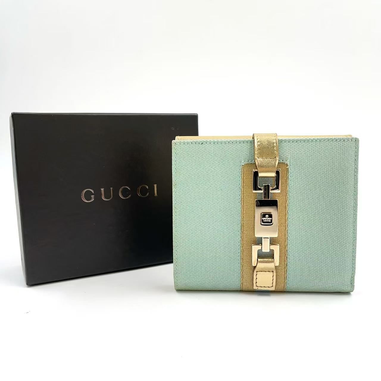 GUCCI ジャッキー ホースビット Wホック レザー×キャンバス
