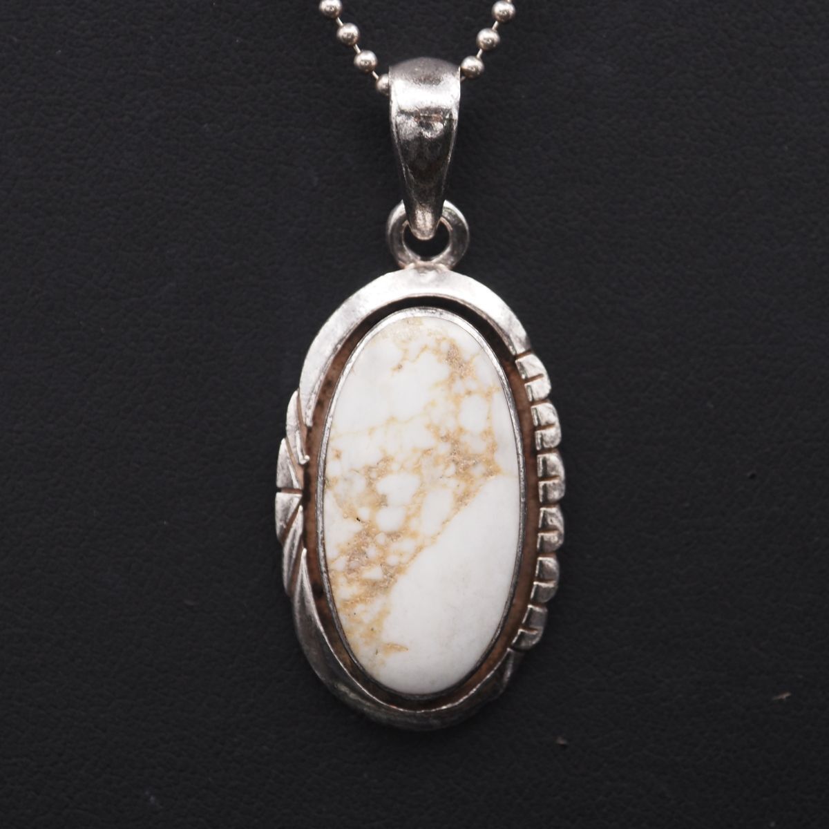 G636 ホワイトターコイズ トルコ石 925 STERLING刻印 ペンダント トップ デザイン シルバー チャーム ヘッド ヴィンテージ 12月誕生石