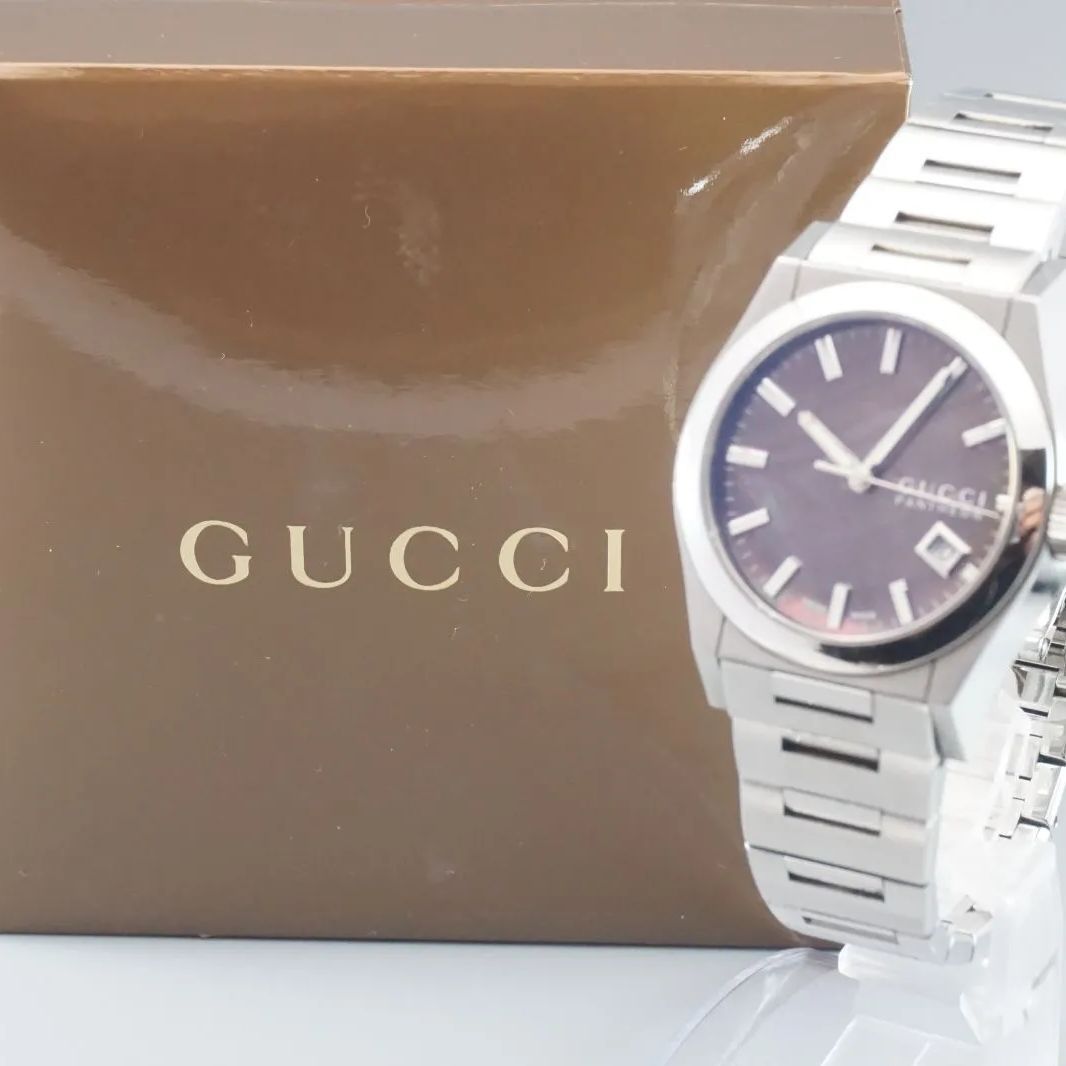 グッチ 腕時計 メンズ GUCCI 時計 グッチ時計 パンテオン Pantheon クロノグラフ スイス製 高級 ホワイト ブラック スーツ ビジネス  フォーマル
