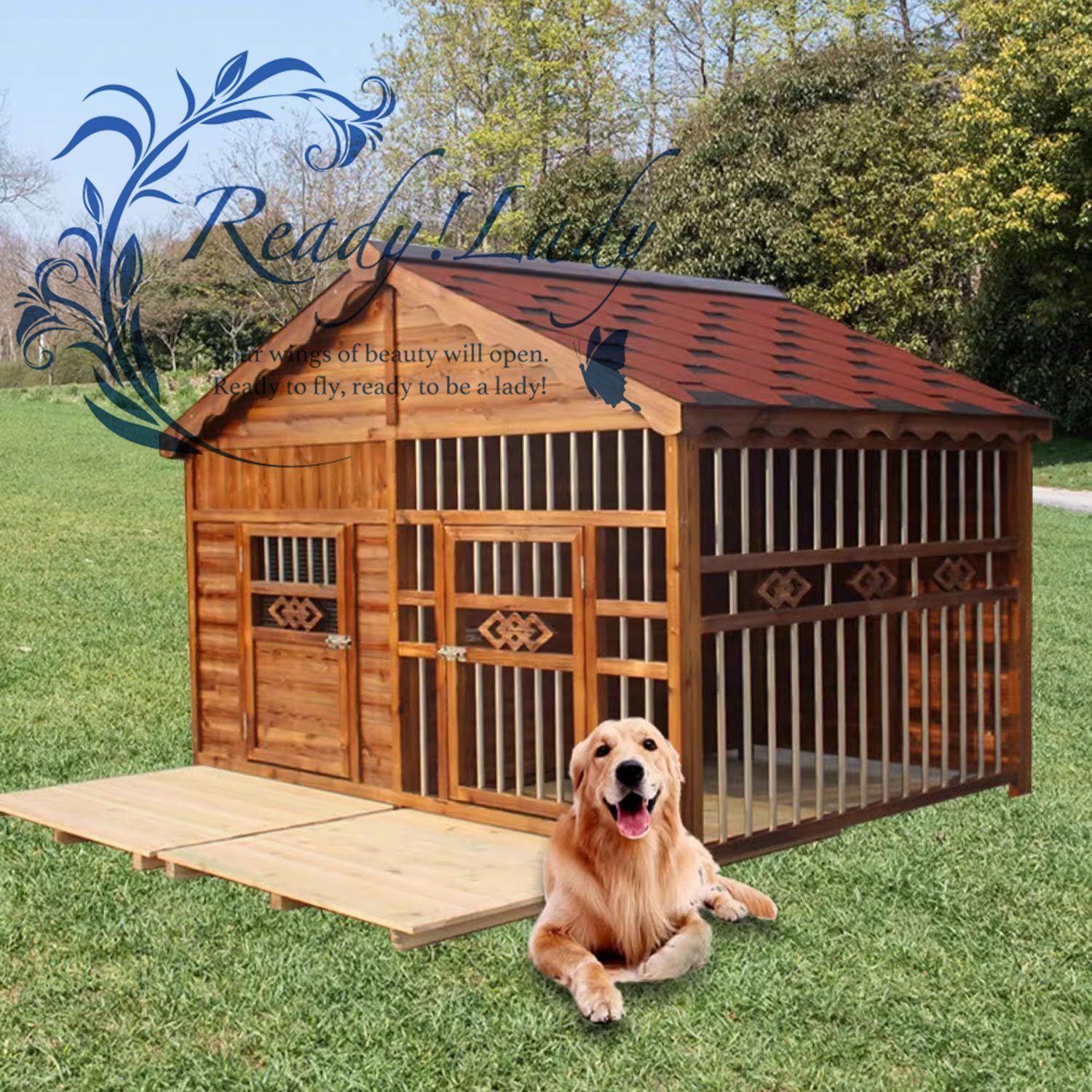 小型犬の犬小屋 楽天市場】犬小屋 屋外用 大型犬 木製 北欧 ドア付き 窓付き
