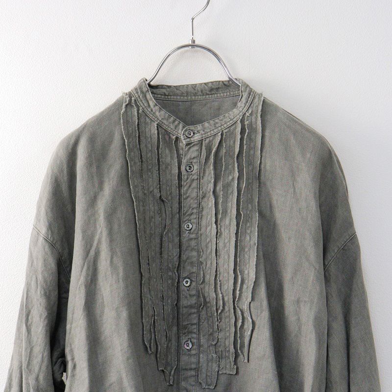 nest Robe - 定価30800円 2023AW ネストローブ nest Robe 天然染めステッチワークロングシャツ F グレー系/ワンピース丈【2400014373561】 定価30800円 2023AW ネストローブ nest Robe 天然染めステッチ