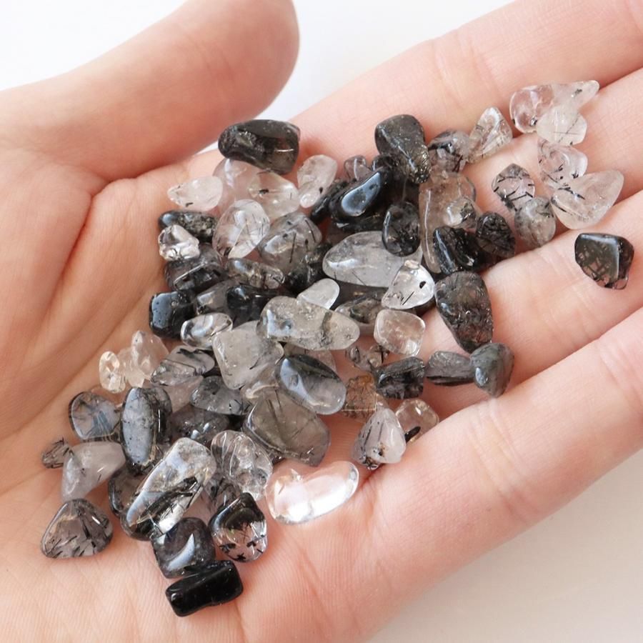 ブラック ルチルクォーツ 黒針水晶 高品質 さざれ石 1kg まとめ