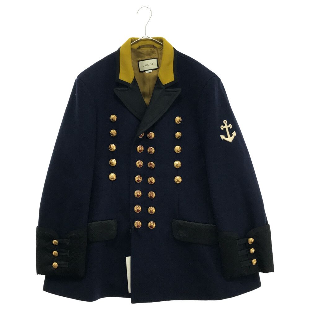GUCCI 新品 19AW 国内正規品 アンカーパッチ ウールコート 46 GUCCI (グッチ) 19AW コレクションライン アンカーパッチ ウール