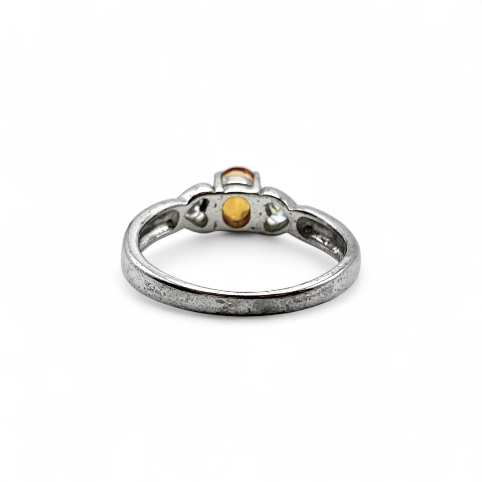 幸運の石】 シトリン Silver 925 刻印 90s Vintage Ring シルバー 