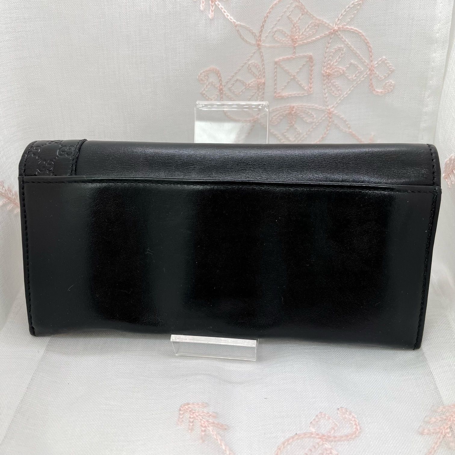 【美品】グッチ 折り財布 マイクロシマ gg レザー ブラック ラウンド GUCCI グッチ 財布 レディース 615525 二つ折り財布 Wホック GG