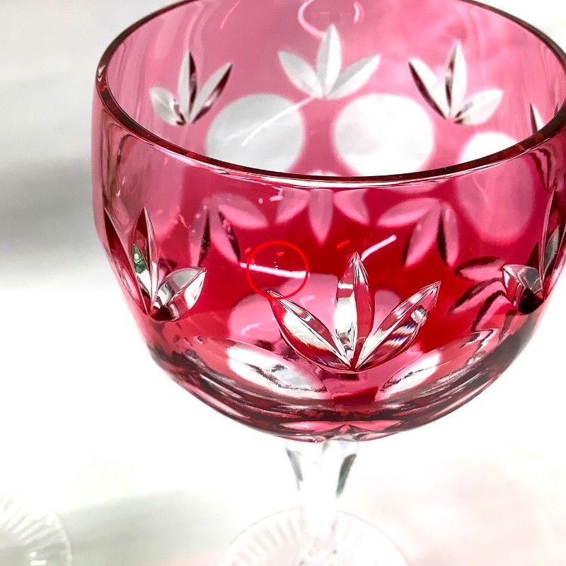 チェコスロバキア、Bohemia Glass 赤クリスタル皿 専用ケース付き チェコスロバキア、Bohemia Glass 赤クリスタル皿 専用ケース付き