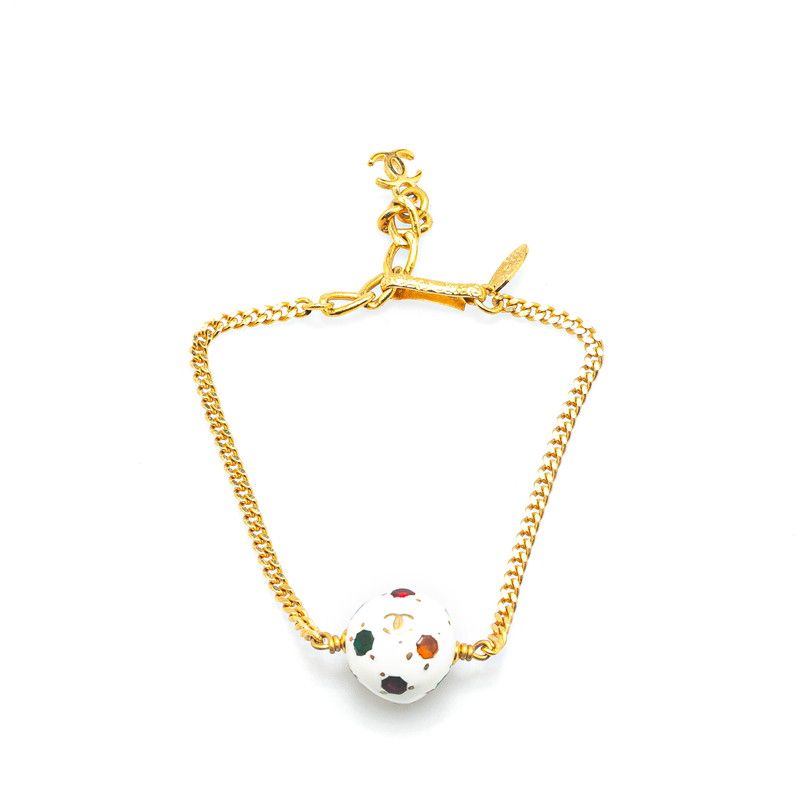 シャネル ココマーク ゴールド ホワイト メッキ レディース CHANEL【1  