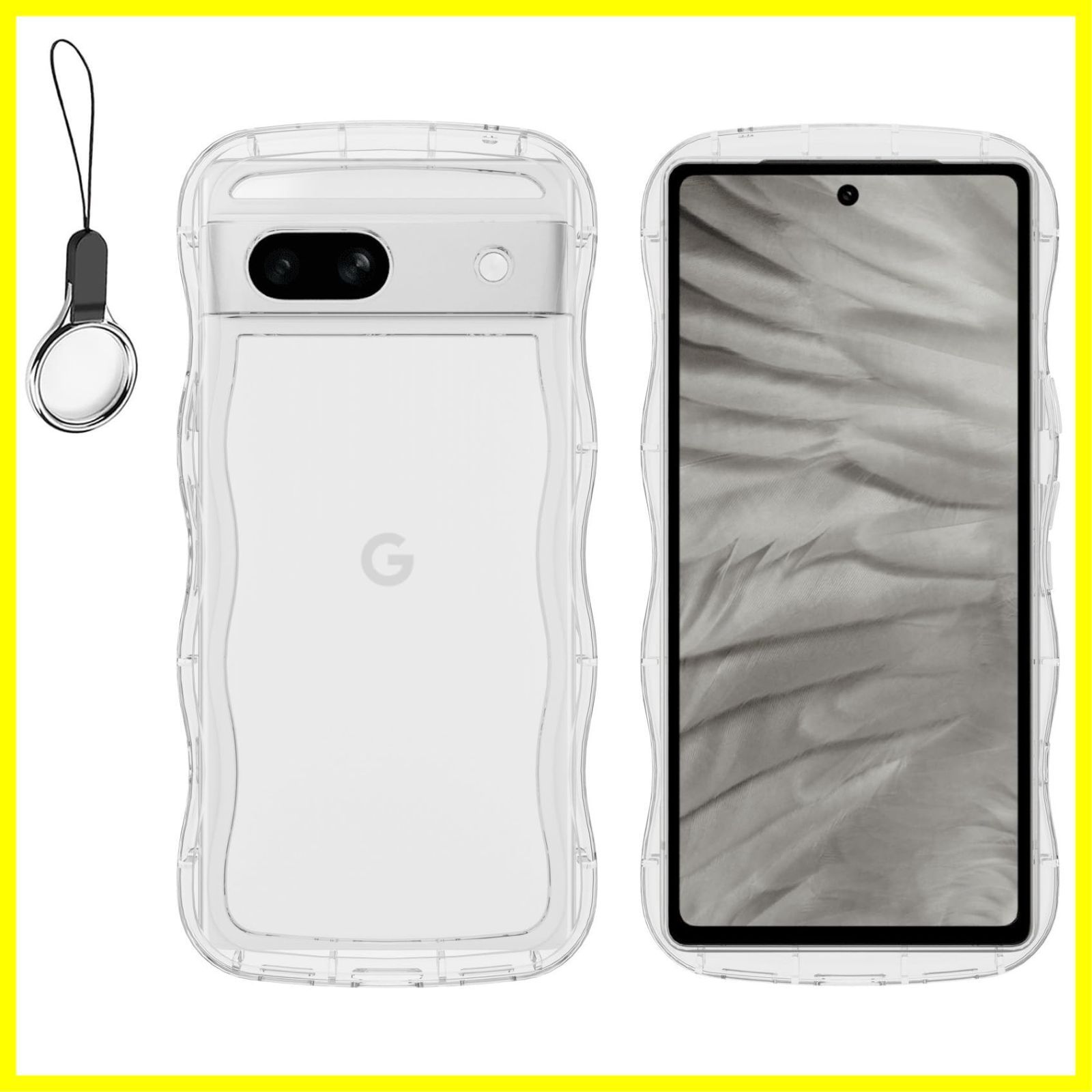 QAZWERT Google Pixel 8 ケース クリア ウェーブ ピクセル 8 ソフト