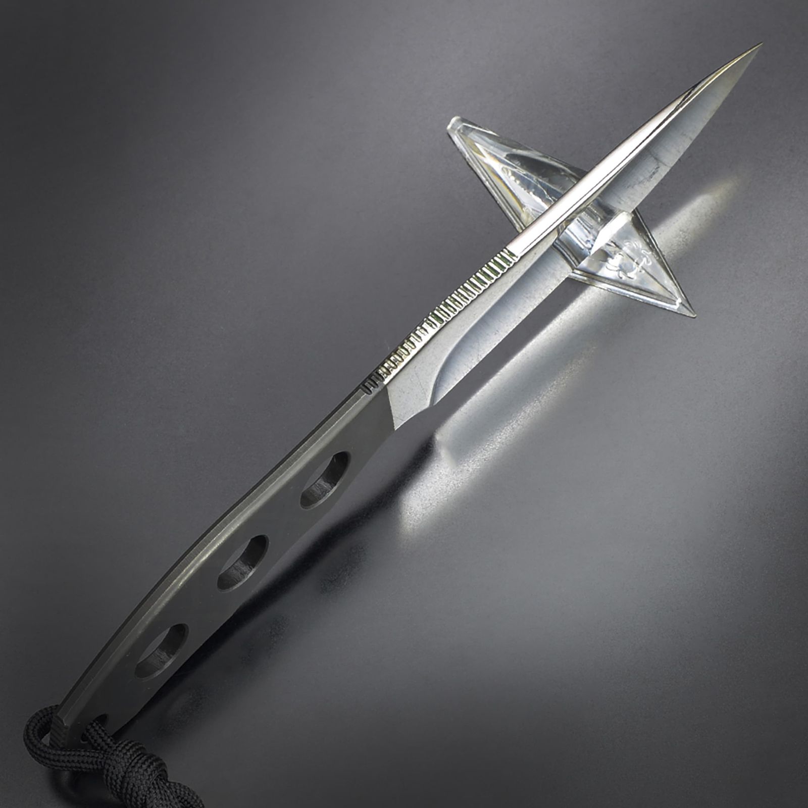 Makkari knives スケルトンナイフ 間狩純平作 ラプトルドロップ 樹脂製シース付き 18歳以上 ミラーブレード 黒 OLIVEOS_COM_TR