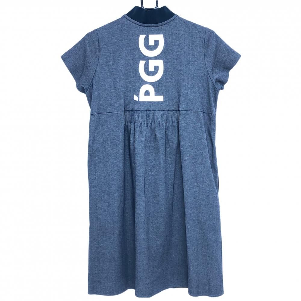 PGG サイズ1　美品 PGGパーリーゲイツ 半袖ハイネックワンピース ネイビー×白