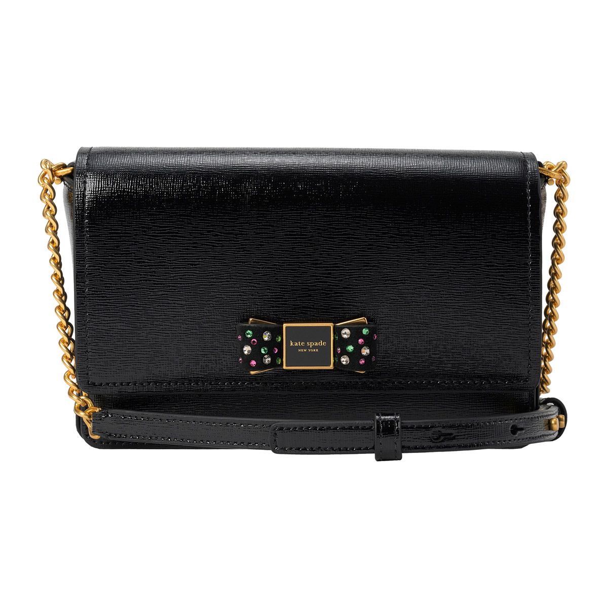 新品 ケイトスペード kate spade ショルダーバッグ BEDAZZLED FLAP CHAIN WALLET ブラック 新品 ケイトスペード kate spade ショルダーバッグ BEDAZZLED FLAP