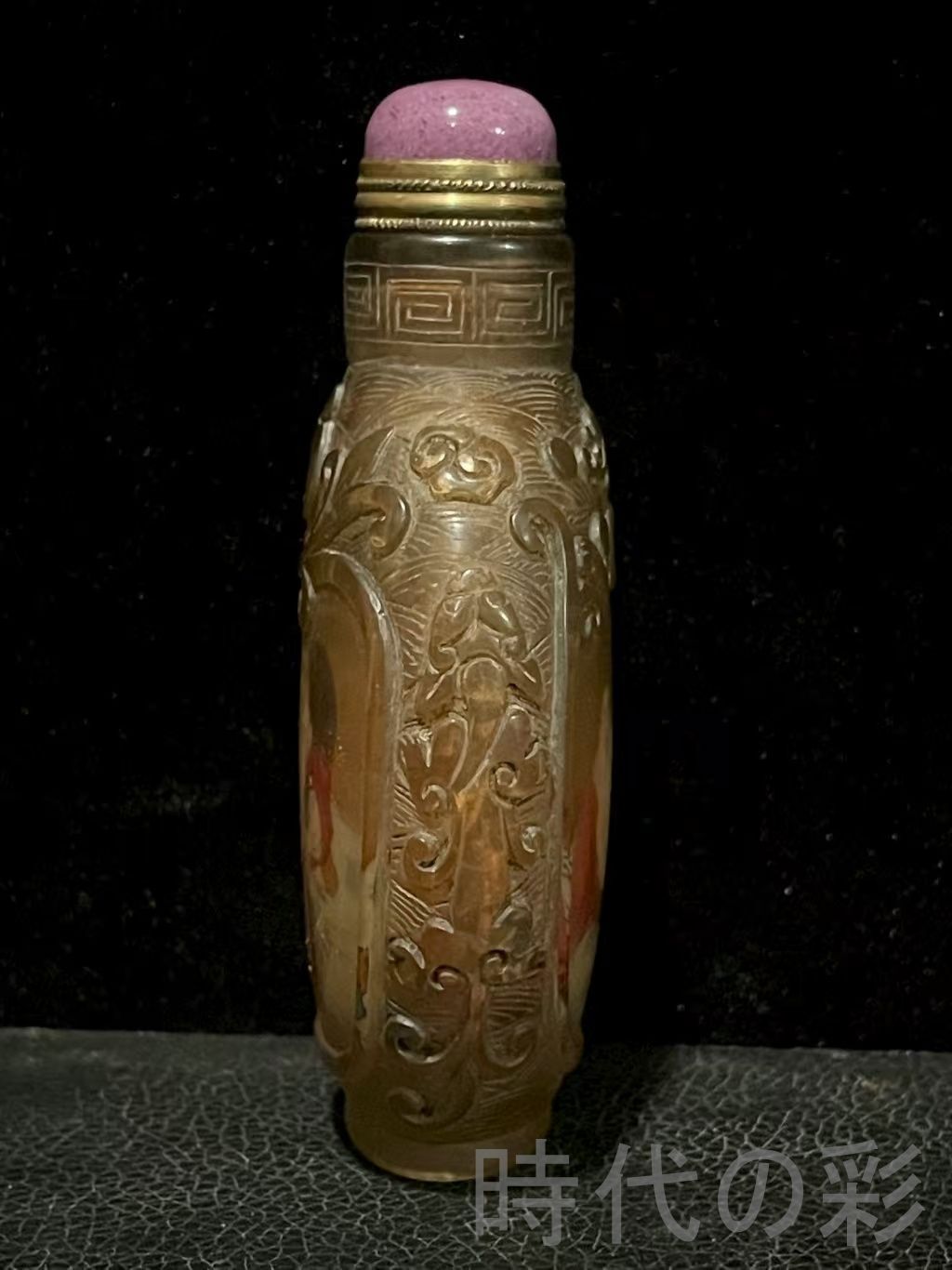 中国古美術 旧家蔵出 清代 琉璃 内絵鼻煙壷 名家手繪 常笑慈祥佛 鼻煙壺 古玩 細工 古置物 縁起物 時代物 R07092107