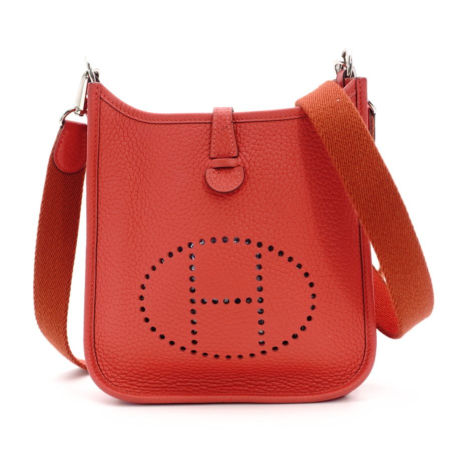 エルメス HERMES エブリンTPM ショルダーバッグ レッド系 T刻印 エルメス HERMES エブリンTPM ショルダーバッグ レザー レッド系