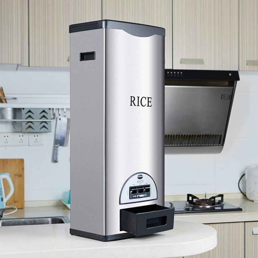 米びつ ライスバレルグレインボックス食品容器防虫防湿シールライスシリンダー家庭用貯蔵ライスボックス30kgステンレススチールスマートラ