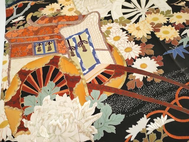 平和屋本店□極上 アンティーク 大正ロマン 中国三大刺繍 相良刺繍