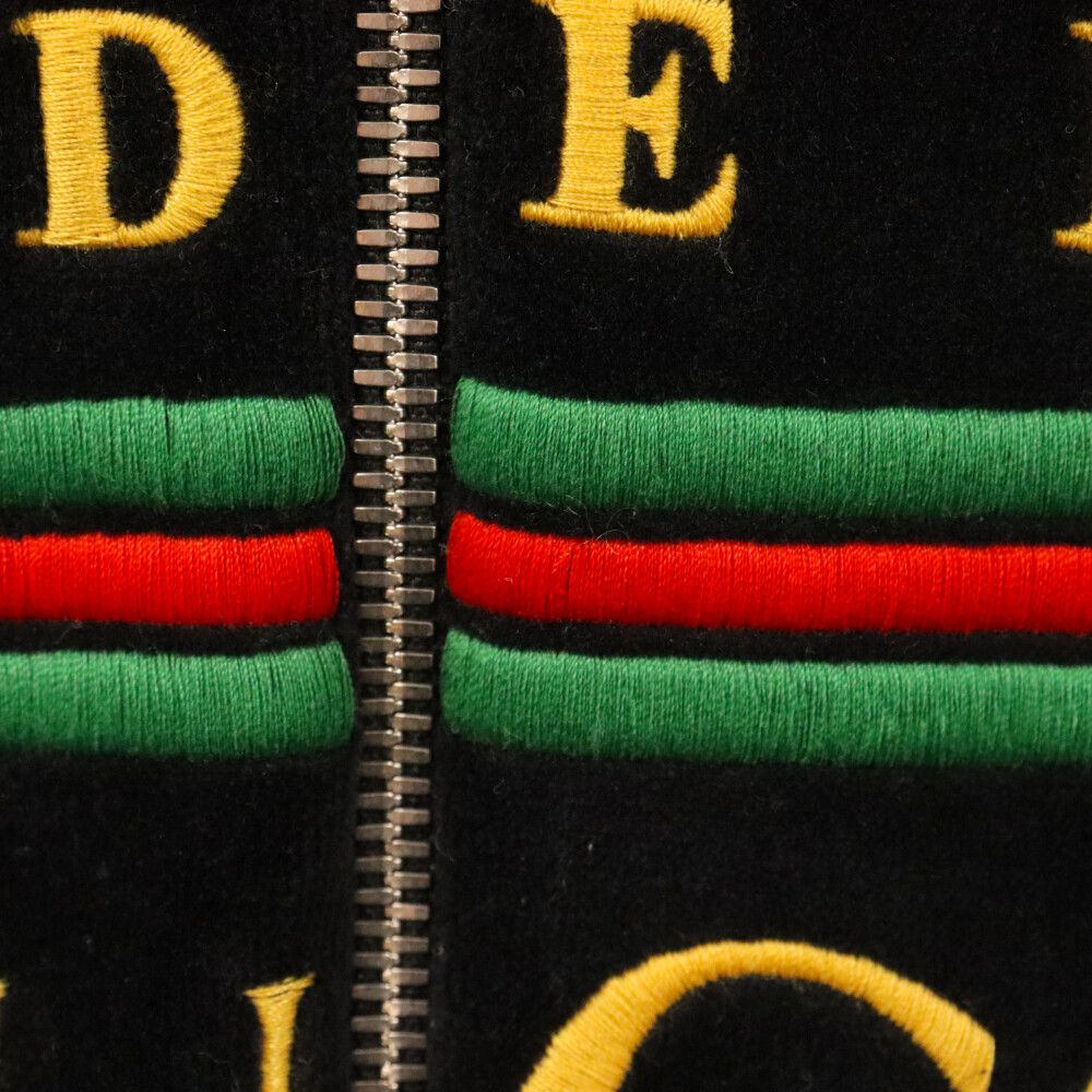 グッチ GUCCI 20SS シェニールジャケット ロゴ刺繍 ベロア トラック 
