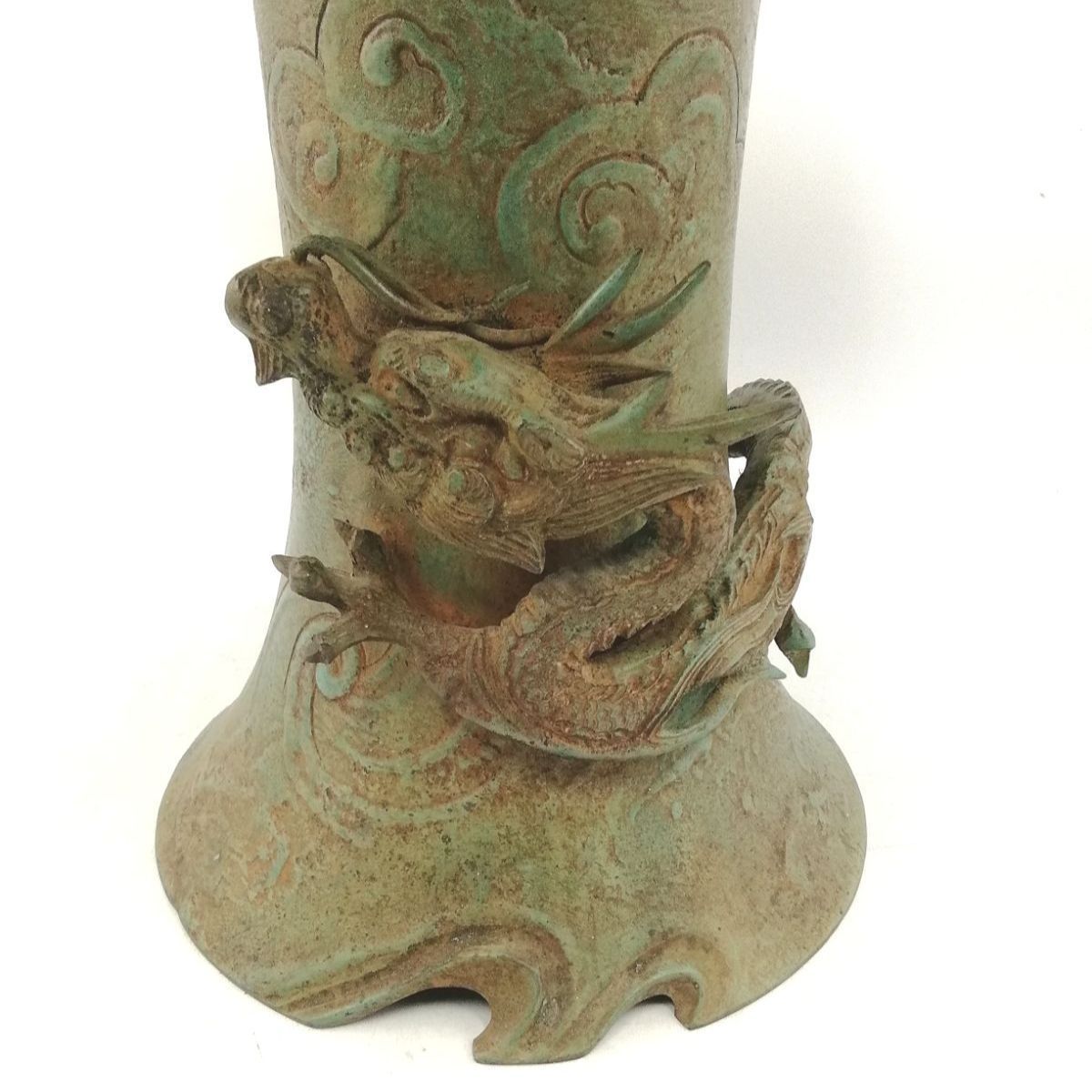 薄端 花器 花瓶 龍 高級 青銅 銅製 新品未使用 - メルカリ