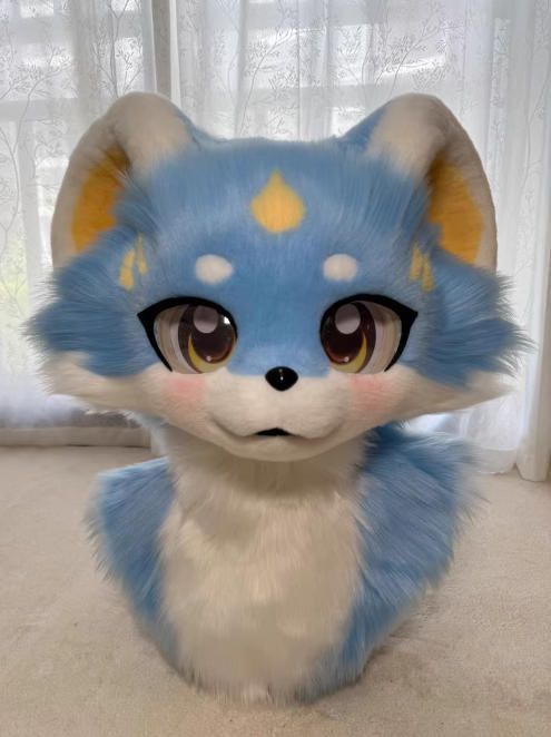 ファースーツ 着ぐるみセット NO.253 犬 青 ブルー ケモノ ファースーツ 全頭ヘッド ぬいぐるみ コスプレ コスチューム 一点物