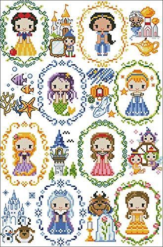【数量限定】* 42cm 31cm 14カウント白 世界のおとぎ話 刺繍キット世界名作劇場 クロスステッチ トランプ-リトルプリンセス アニメ