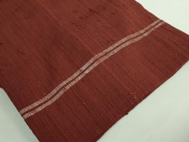 平和屋本店■極上　浦野理一　経節紬　九寸名古屋帯　錆色地　逸品　DZAB1267kh5 平和屋本店□極上 浦野理一 経節紬 九寸名古屋帯 錆色地 逸品