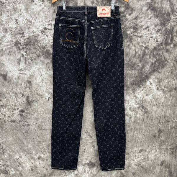 関税送料込み【Marine Serre】リジェネ ムーン デニム Moon Laser Denim Straight Jeans • Marine Serre