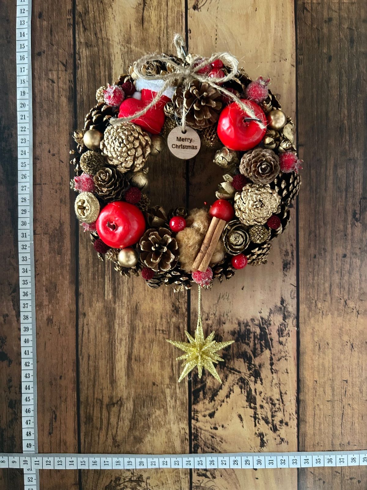 7-144クリスマスリース Xmas Christmas ドアリース 玄関リース 小さめ