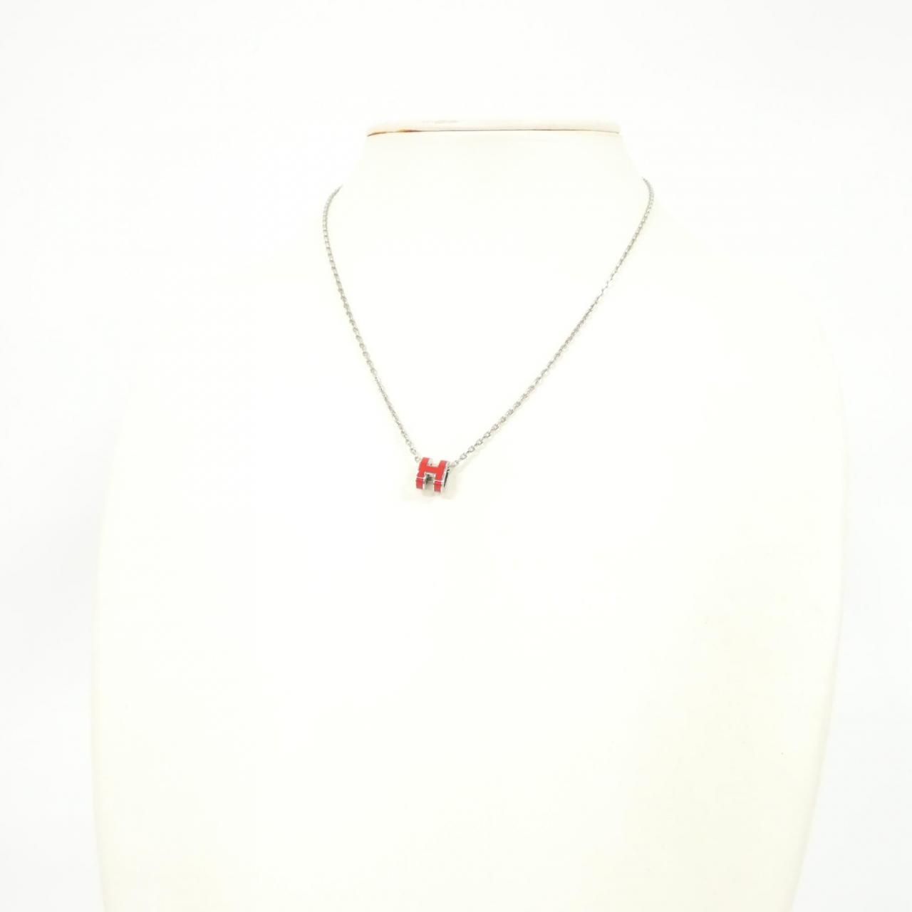 新品未使用 エルメス ミニポップH ネックレス ホワイト&ピンクゴールド