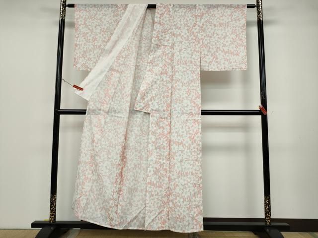 平和屋着物＊夏物 小紋 絽 草花文 洗える着物 AAAY3439fy 平和屋